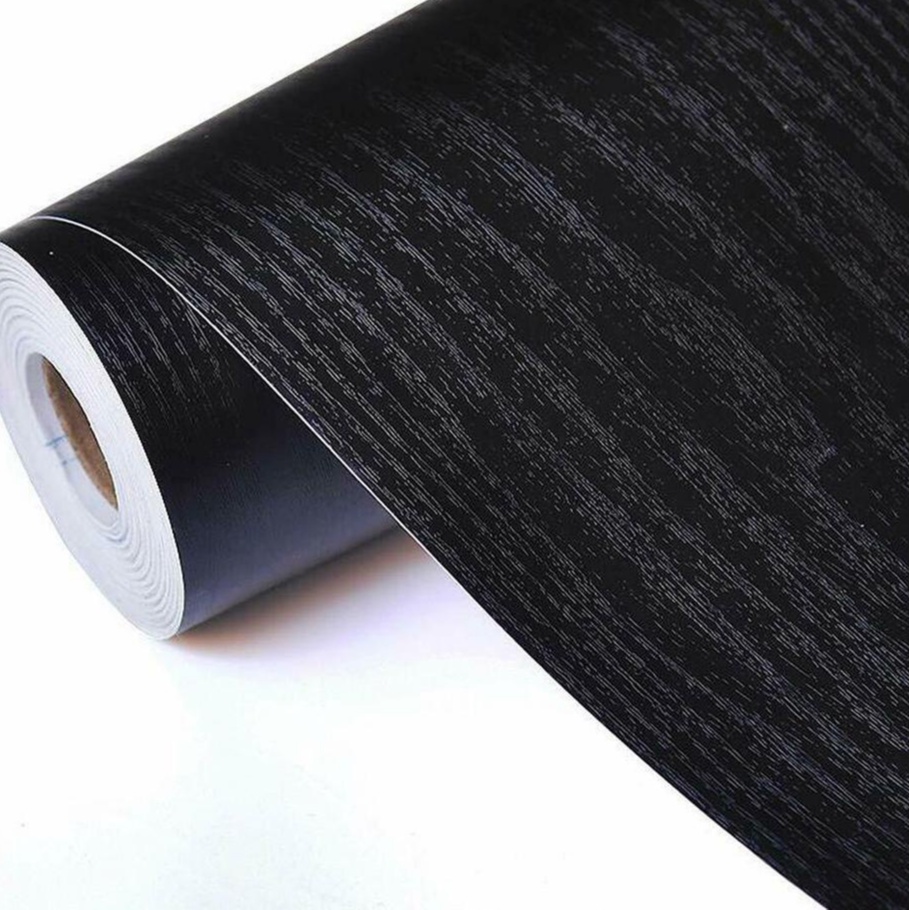 Giấy Vân Gỗ Màu Đen, Decal Dán Vân Gỗ Màu Đen, Dán Bàn, Dán Tủ