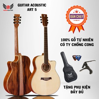 Guitar acoustic A5 (tặng full phụ kiện) đàn guitar tốt, gỗ điệp nguyên tấm, âm thanh hay- Hero guitar Đà Nẵng