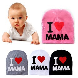 Nón cotton I love papa mama nhiều màu cho bé