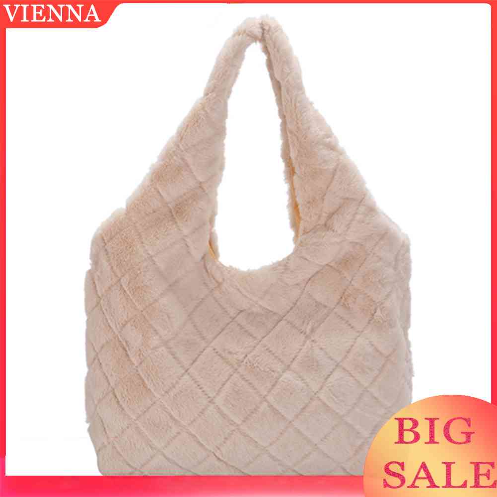 Túi Xách Lông Nhung Mềm Mại Họa Tiết Hình Thoi Thời Trang Thu Đông Cho Nữ