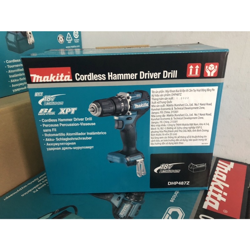 Máy khoan búa, vặn vít dùng pin Makita DHP487Z