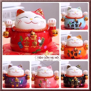 Mèo thần tài may mắn 10cm không vẫy tay có lỗ đút tiết kiệm- mèo neko Nhật