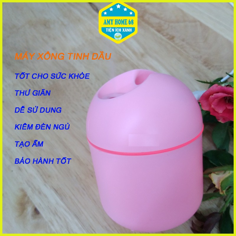 Máy xông tinh dầu - Máy phun sương tạo ẩm mini 200ml xinh xắn