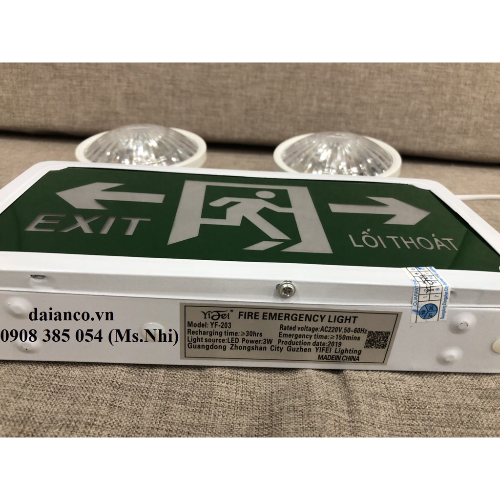 Đèn Chiếu Sáng Sự Cố Kết Hợp Biển Chỉ Dẫn Thoát Nạn Chỉ Hai Hướng YF-203