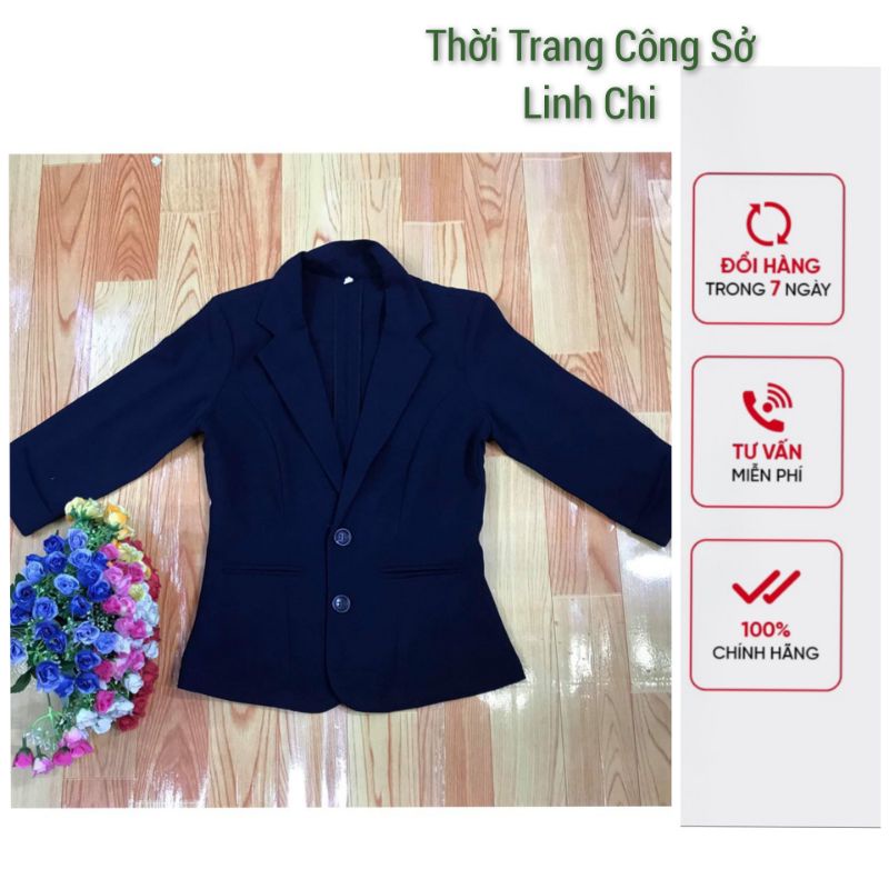 ÁO VEST NỮ CÔNG SỞ MÀU XANH ĐEN TAY LỠ LINH CHI XĐL16 ĐỔI TRẢ THOẢI MÁI