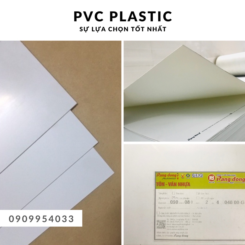 Tấm Nhựa PVC Rạng Đông Độ Dày 0.9mm x 080cm x 240cm