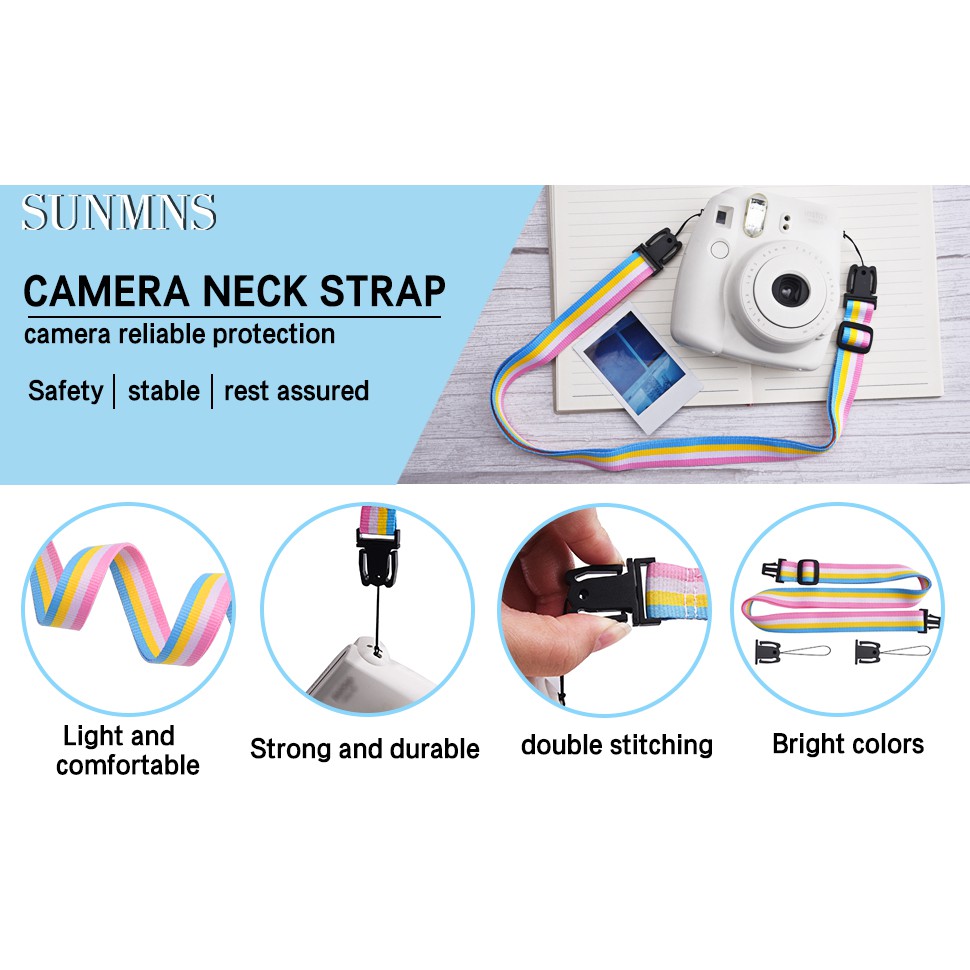 Fujifilm Instax Mini Film Camera Strap Rainbow Shoulder Strap