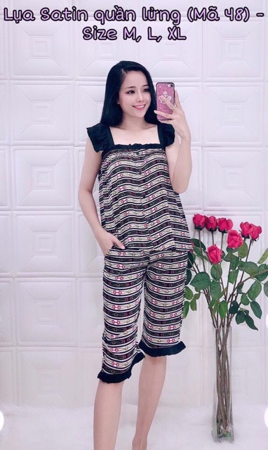Satin cúp ngực quần lửng tay cánh tiên | BigBuy360 - bigbuy360.vn