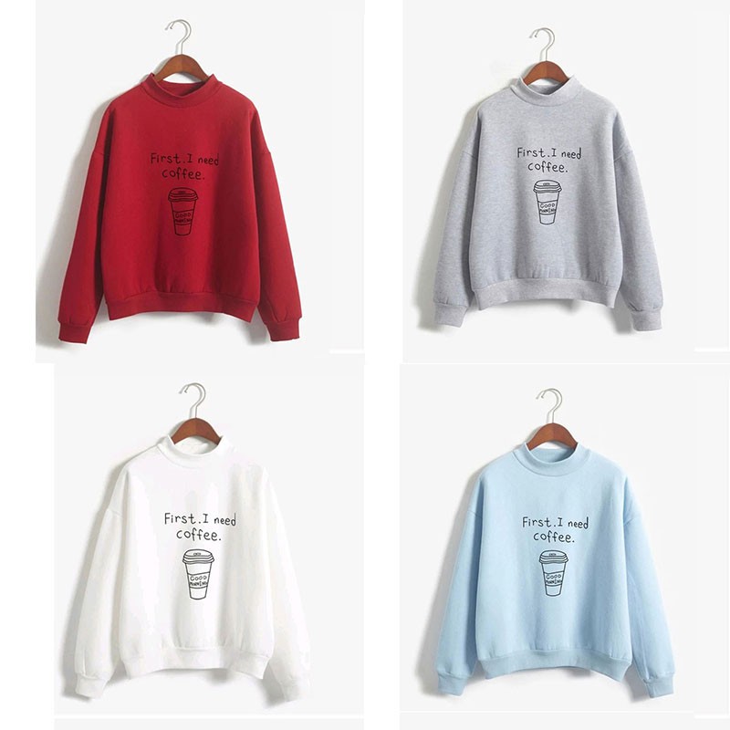 Áo sweater nữ có chữ coffee