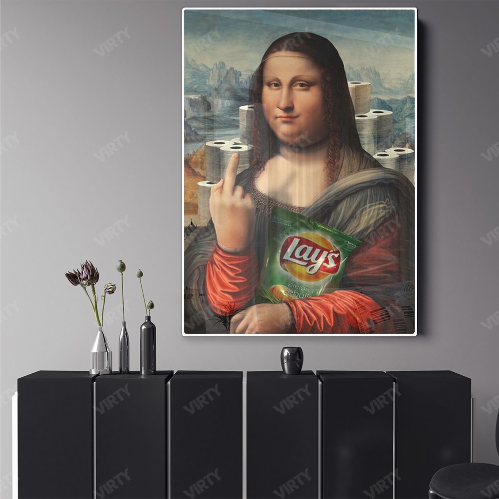 [Giá hủy diệt] Tranh canvas decor Mona Lisa F Lays Funny Art