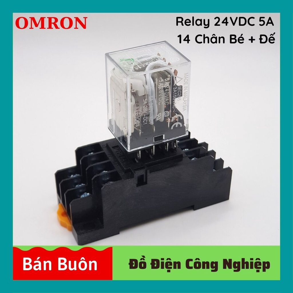 Relay omron 24v 14 chân, rơ le trung gian 24v