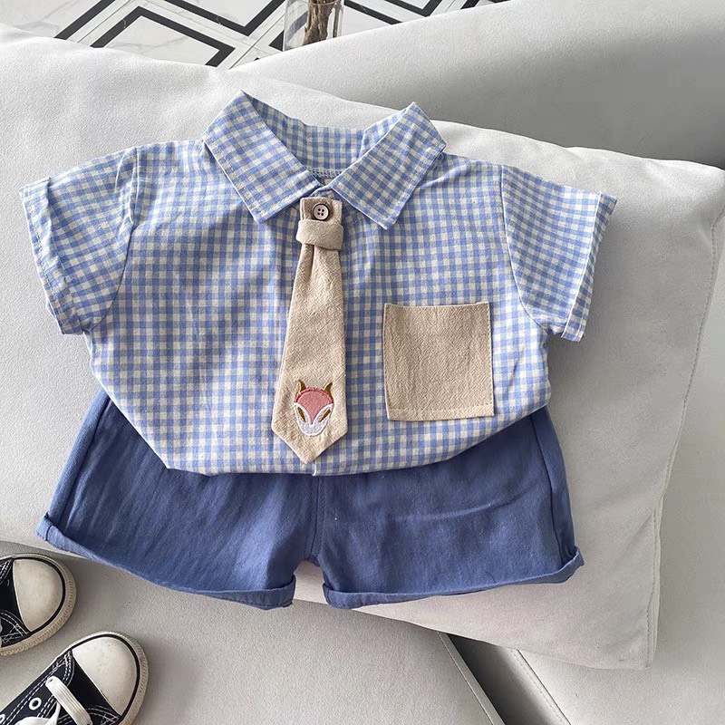 Sét áo kẻ đũi mềm quần đũi xước mềm đẹp Kèm cà vạt thêu