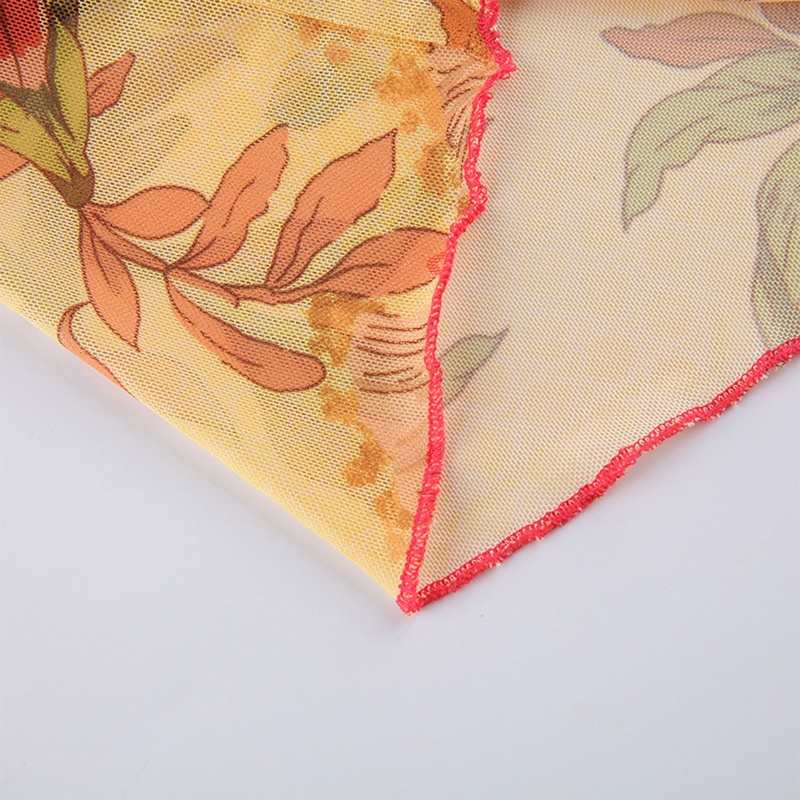 Brroa Áo Ống Không Tay Dạng Lưới Viền Vải Lưới Họa Tiết Hoa Cổ Điển Quyến Rũ Mùa Hè Cho Nữ