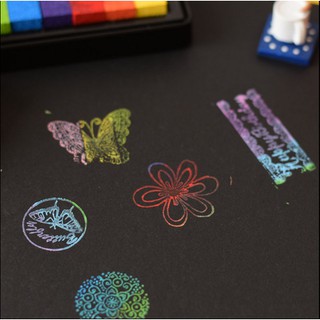 Hộp Mực in dấu 6 màu Trang trí Sổ tay Nhật ký Thiệp Handmade Trang trí Album Ảnh Bảng Visionboard