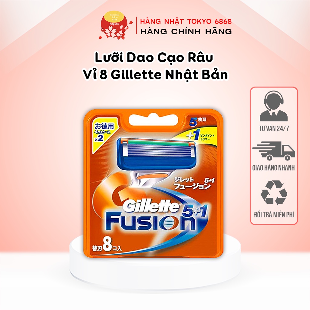 Lưỡi Dao Cạo Râu Vỉ 8 Gillette Nhật Bản