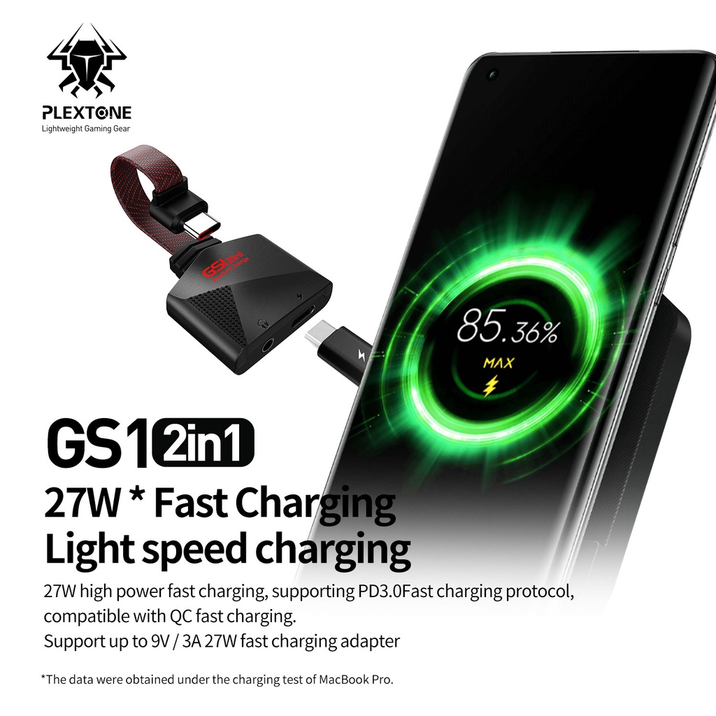 Cáp PLEXTONE sạc nhanh và chuyển đổi cổng USB C sang AUX cho PadPro/Air Huawei Xiaomi Samsung Nova Oneplus (có bán lẻ)