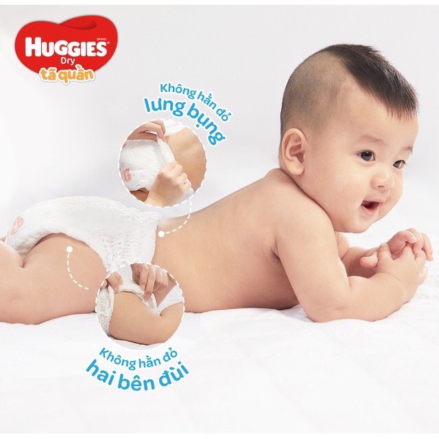 [Mẫu mới, tặng thêm 8 miếng] Tã quần Huggies Dry Super Jumbo M74/L68/XL62/XXL56