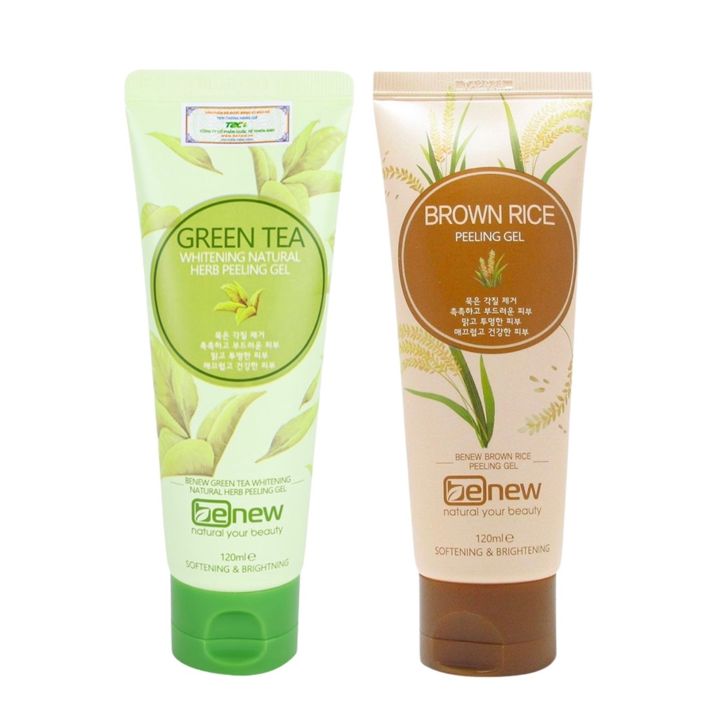 Kem tẩy da chết BENEW PEELING GEL chiết xuất trà xanh và gạo, giúp xóa mụn sạch da, dưỡng da sáng mịn