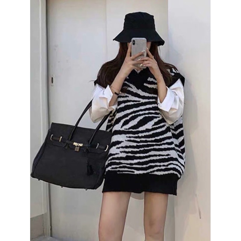 [Order taobao] Áo gile len ngựa vằn ulzzang kèm ảnh thật có sẳn | BigBuy360 - bigbuy360.vn