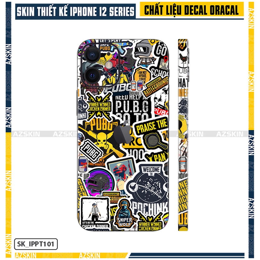 Miếng Dán Full Lưng Viền IPhone 12 Min - 12 Pro Max PUPG |SK_IPPT101| Chất Liệu Nhập Khẩu, Khuôn Cắt CNC, Dễ Dán Tại Nhà