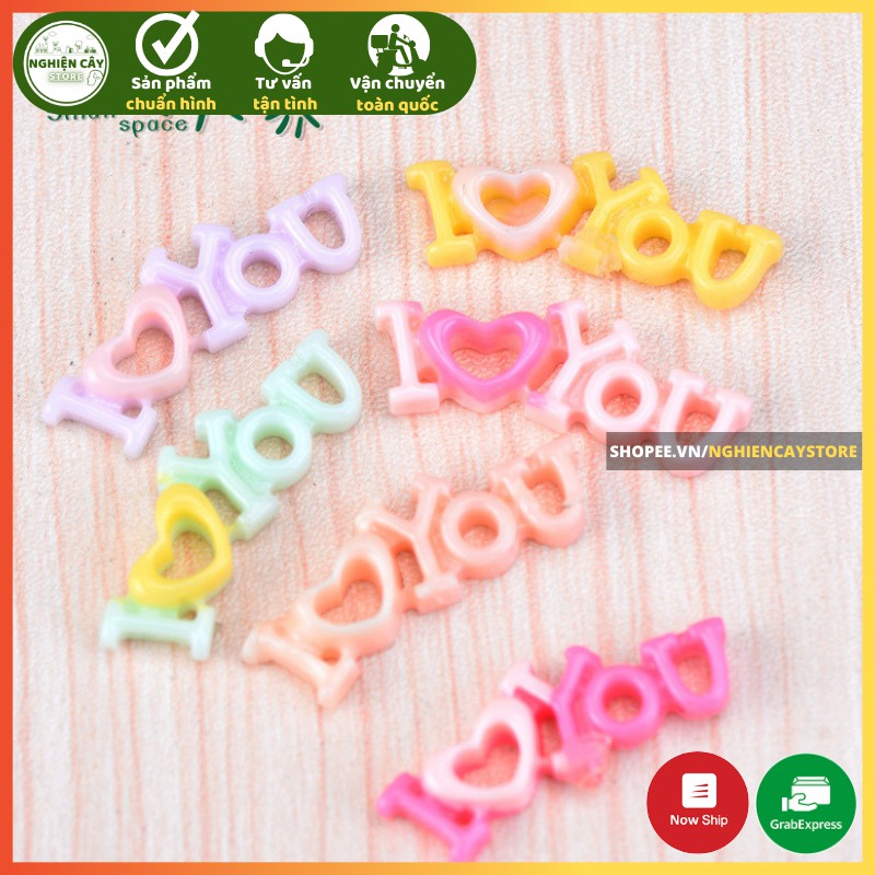 Phụ kiện Chữ I LOVE YOU trang trí tiểu cảnh, cây cảnh, sen đá