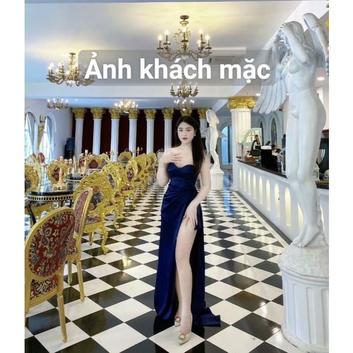 Đầm dạ hội kiểu cúp ngực xẻ đùi quyến rũ (HÀNG CAO CẤP) kèm ảnh khách mặc