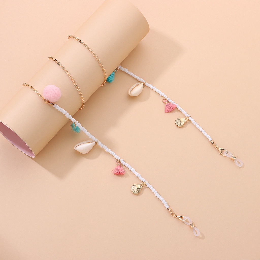 Bán Chạy Phổ Biến Dây Đeo Mắt Kính Dạng Chuỗi Hạt Mặt Nạ Chuỗi Hạt Vàng Tua Rua Nhiều Màu Sắc Phổ Biến Cho Nữ