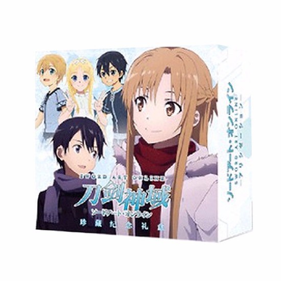 (120) Hộp quà tặng anime Sword art online mini có ảnh thẻ, ảnh dán, vòng tay, ảnh thẻ, postcard anime chibi