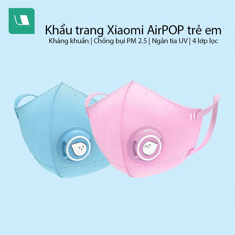 Khẩu trang Xiaomi AirPOP trẻ em ( 3-12 tuổi ) Chống bụi PM 2.5, Chống sương mù và ngăn tia UV