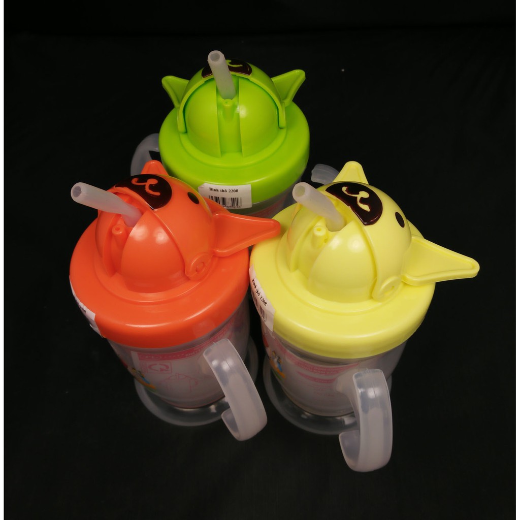 Bình uống nước, uống sữa hình gấu có ống hút cho bé [CÓ VẠCH CHIA ML] | BigBuy360 - bigbuy360.vn