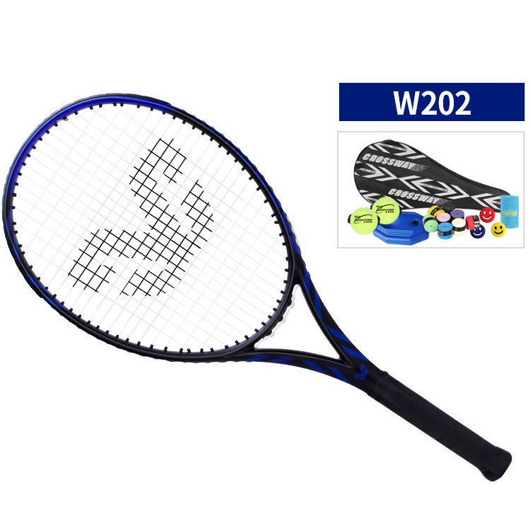 Vợt tennis sợi carbon cao cấp W202 chuyên nghiệp quà tặng phụ kiện kèm đế bóng tập luyện