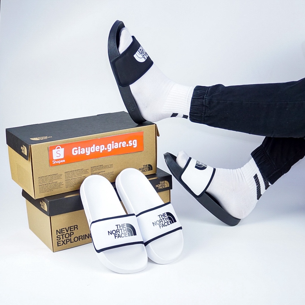 Dép The North Face quai ngang nam nữ  - phối màu đen trắng thời trang unisex