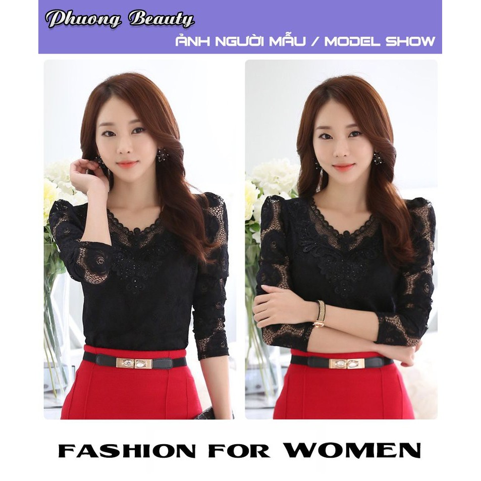 ÁO REN NỮ LADY CAO CẤP AG55 DEN
