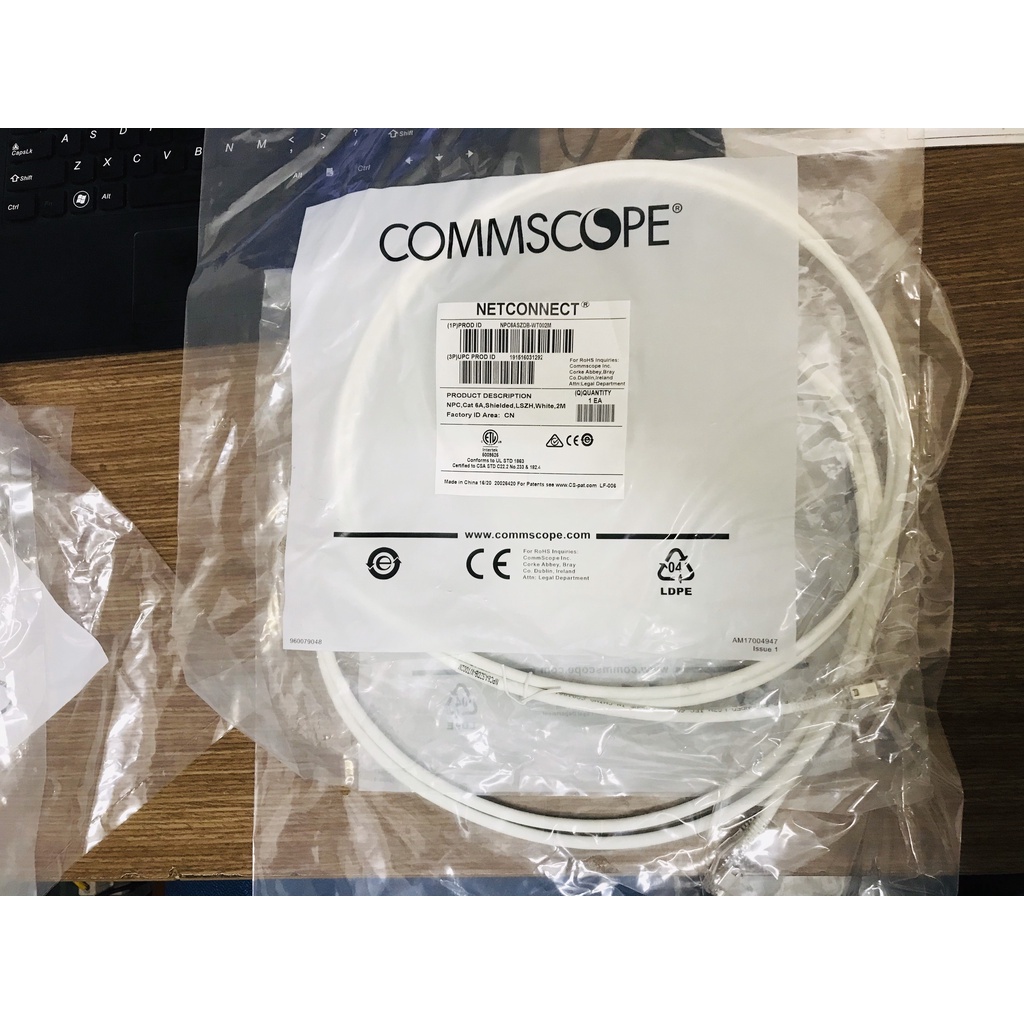 Dây nhảy Patch cord AMP/COMMSCOPE Cat6A chống nhiễu chính hãng dài 2m, 3m