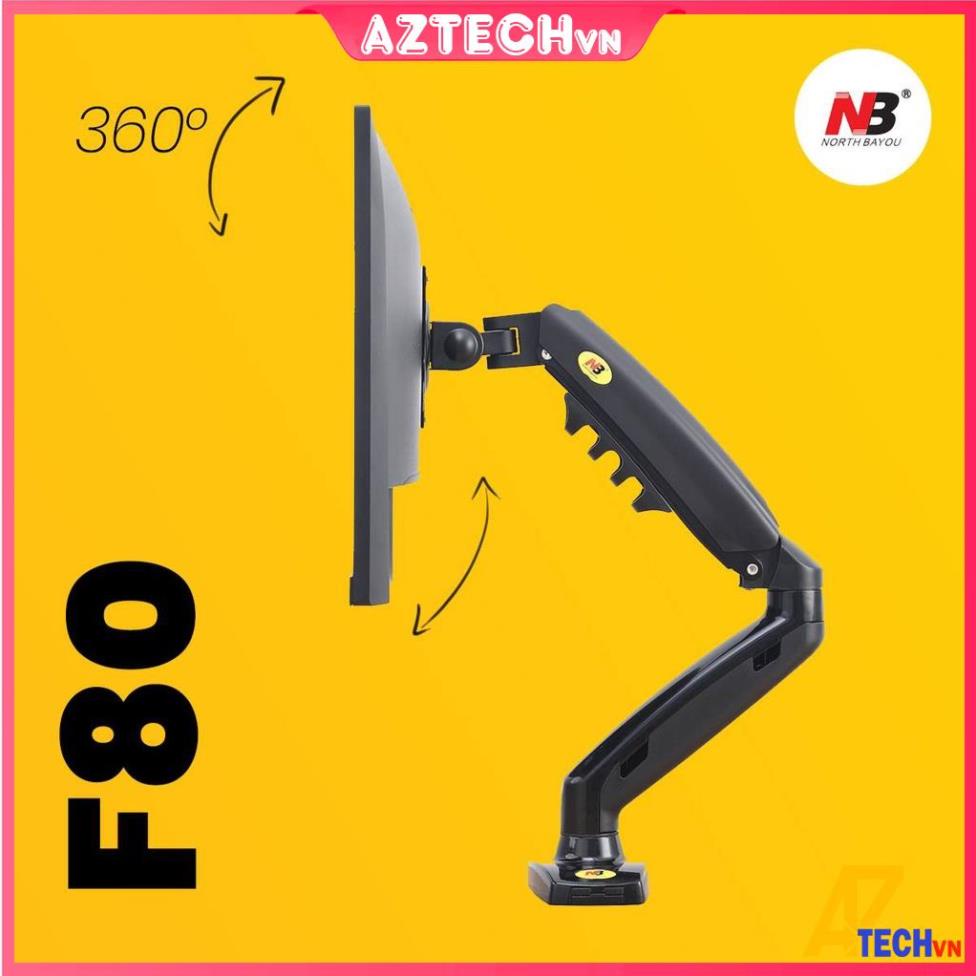 [Giá Sinh Viên] Giá Treo Màn Hình Máy Tính NB F80 (17-30 INCH) Kẹp Bàn - Chính Hãng
