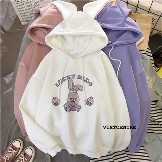 Áo khoác hoodie form rộng thỏ lucky form rộng unisex nam nữ