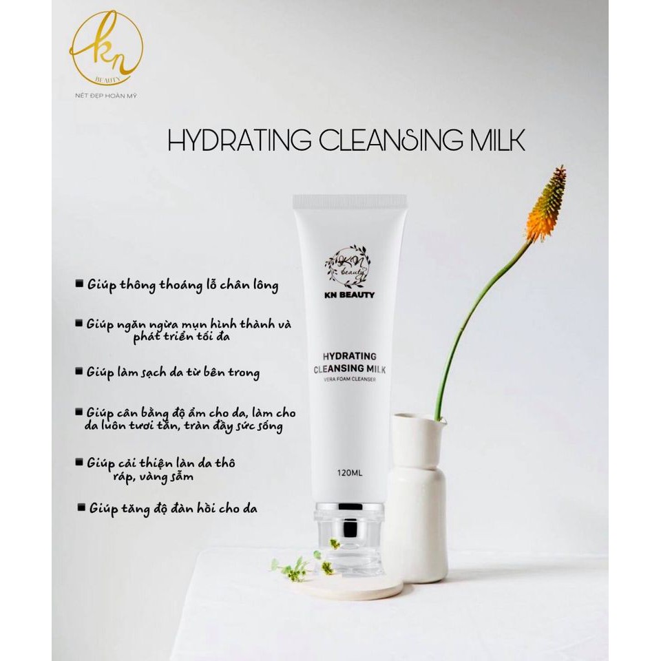 [CHÍNH HÃNG ] Sữa Rửa Mặt Trắng Da Ngừa Mụn KN Beauty Hydrating Cleansing Milk 120 ml