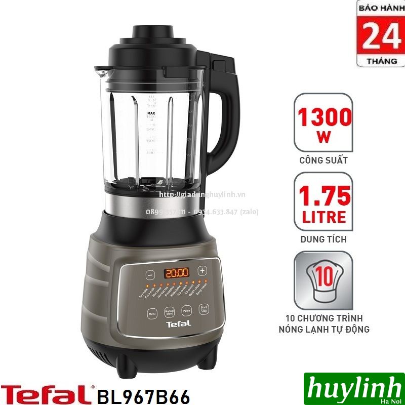 Máy làm sữa hạt nóng lạnh Tefal BL967B66 - 1.75 lít - 1300W