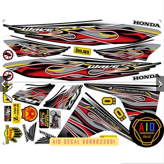 [Loại 1] Tem Rời Wave 110cc Lửa Đủ Màu (2017-2021)- Ảnh Thật (Decal WAve) (Tem xe Wave)