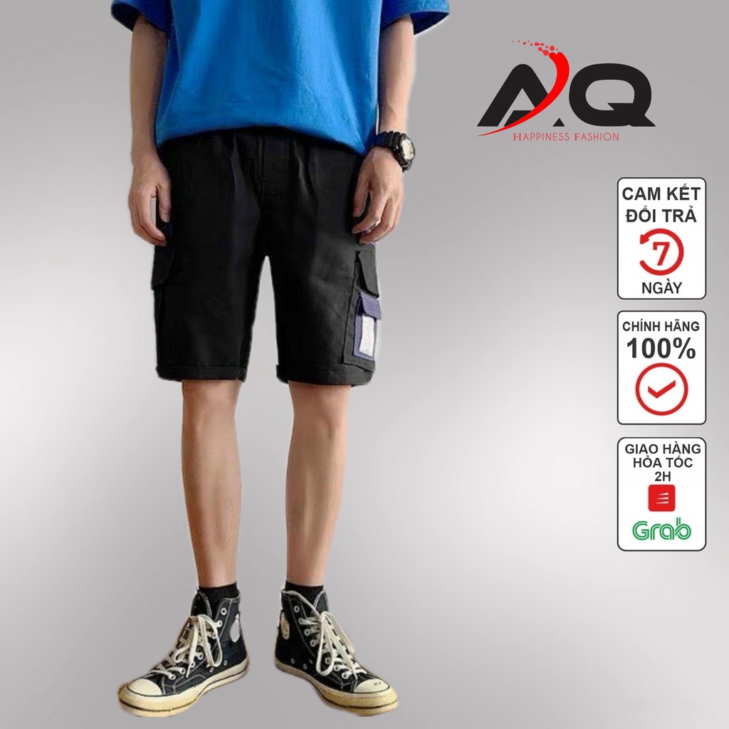 Quần SHORT Kaki Túi Hộp IN CHỮ Cao Cấp Nam Nữ Trẻ Trung Năng Động Cá Tính Unisex AQSTORE