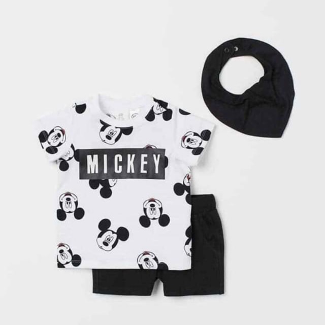 Set mickey kèm yếm đen