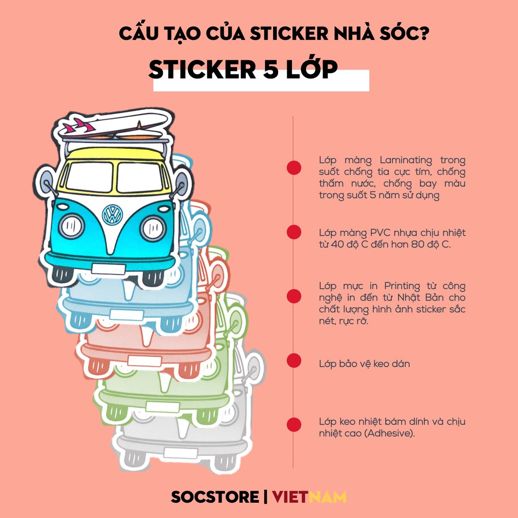 Sticker nhiều chủ đề Sóc Store chống nước, dán trang trí mũ bảo hiểm, laptop, điện thoại