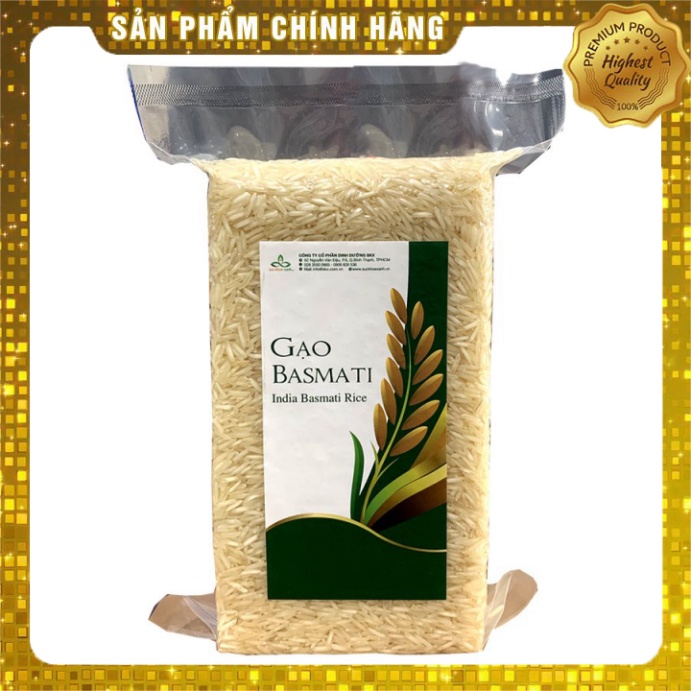 Gạo Basmati Ấn Độ 1kg Cho Người Tiểu Đường Eatclean *FREESHIP* Gạo Basmati Hỗ Trợ Ngăn Ngừa Tiểu đường