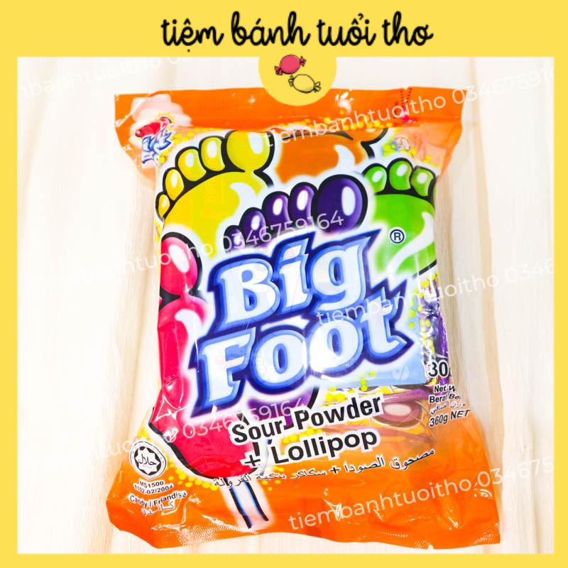 [Bịch Lớn] 30 gói Kẹo Mút Chấm Bột Chua Hình Bàn Chân - Kẹo Lollipop Bigfoot Tuổi Thơ