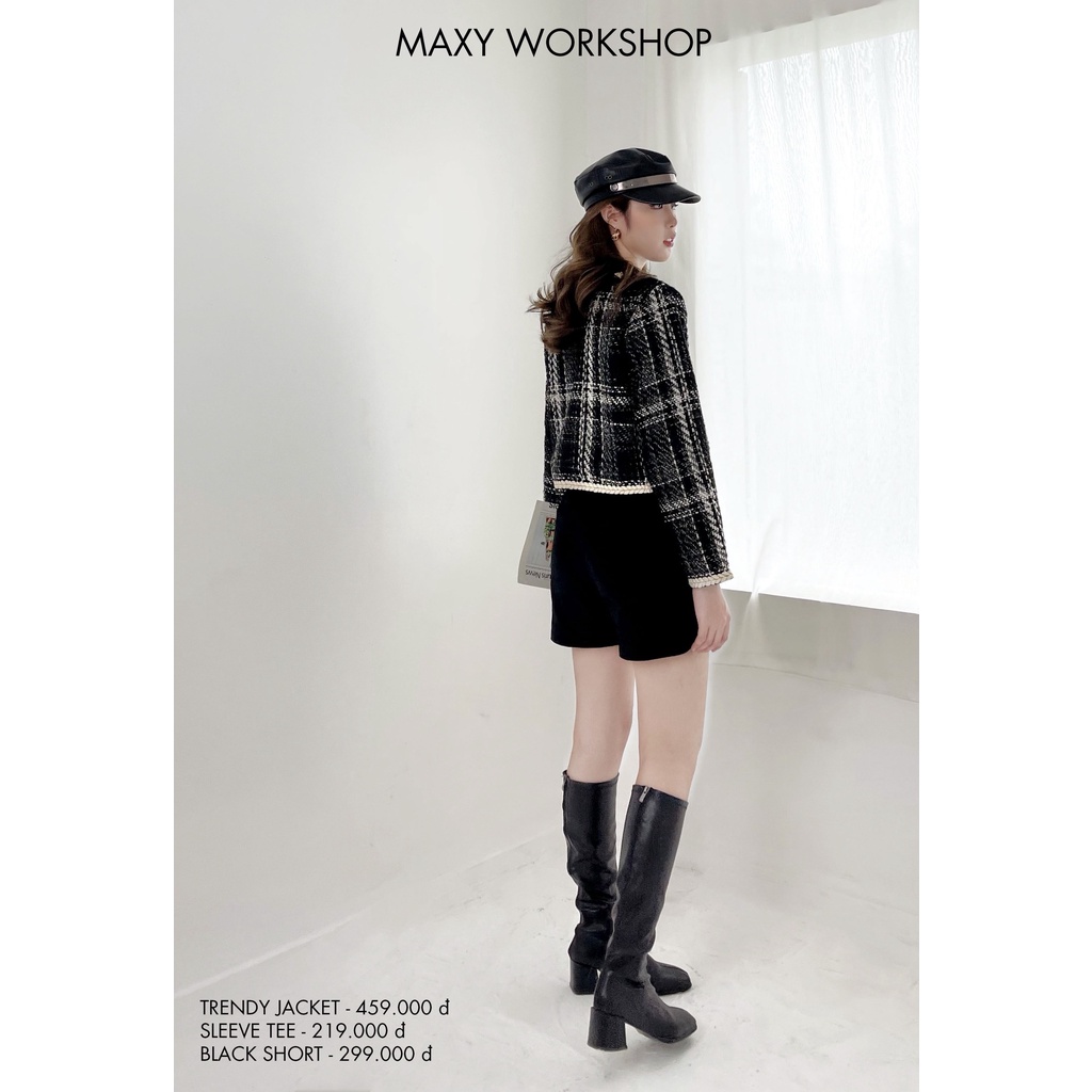 Quần short ngắn màu đen đơn giản năng động Black short Maxy Workshop