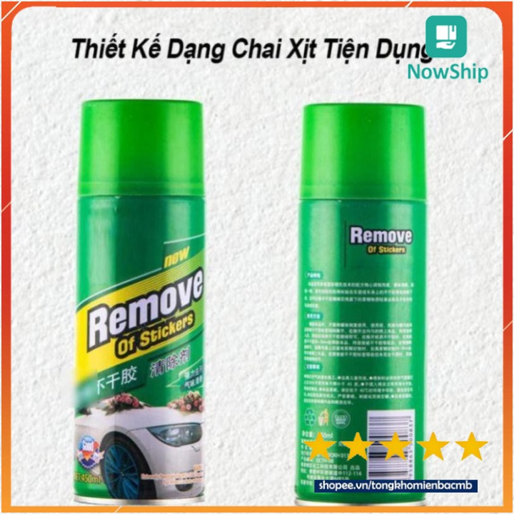 Chai Xịt Tẩy Keo Remove Of Stickers 450ml, tẩy vết băng dính, tẩy đa năng đồ nội thất