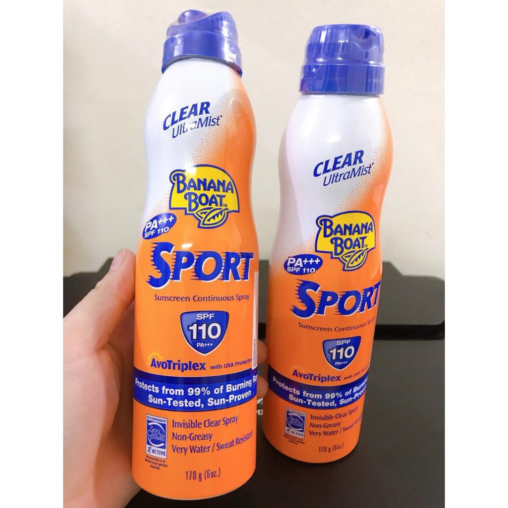 Bình xịt chống nắng Banana Boat Sport thể thao SPF110 170g