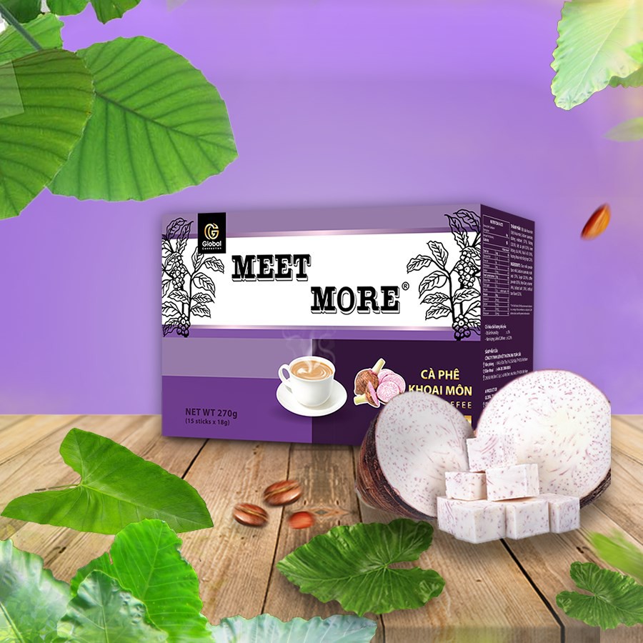 [Meet more] Cà phê hòa tan 4 in 1 vị khoai môn (15 gói x 18 g) | BigBuy360 - bigbuy360.vn