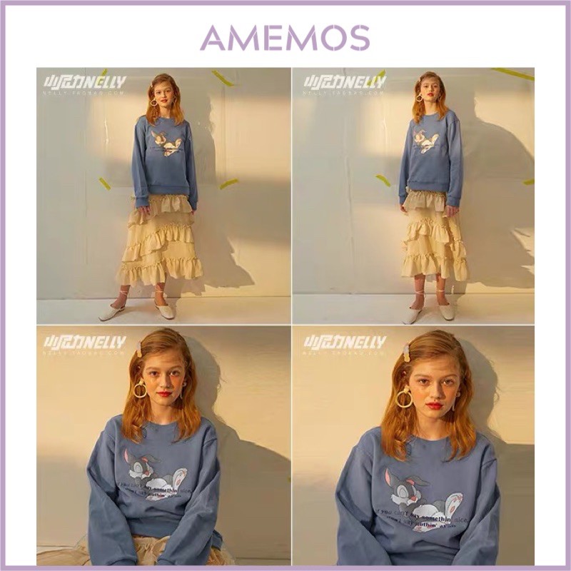 Áo nỉ sweater da cá Nelly Heybig mã NNL175