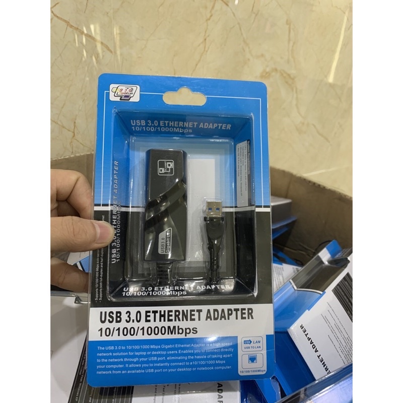Cáp Chuyển USB 3.0 To Lan Tốc Độ 10/100/1000 Mbps Gigabit - USB Sang Lan 3.0 PK